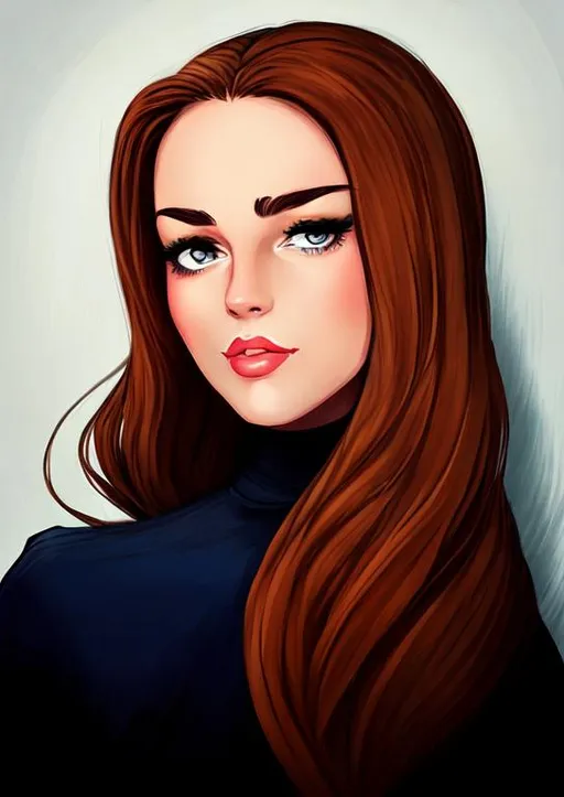 Prompt: Beautiful woman cartoon portrait