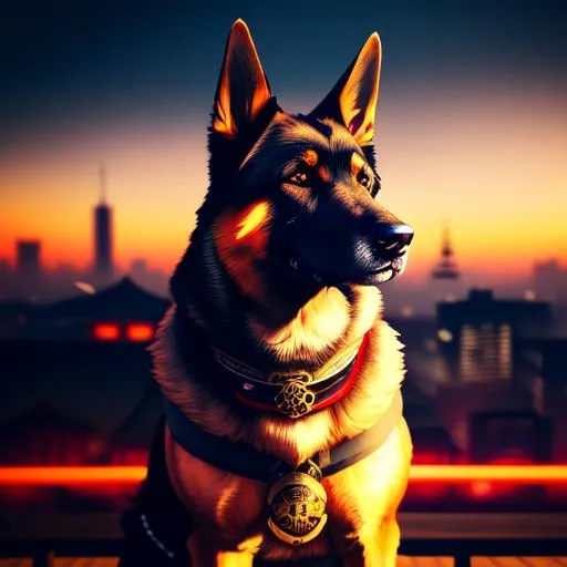 Cyberpunk dog HD wallpaper background