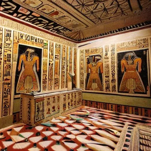 Inside an Egyptian room at a museum | OpenArt