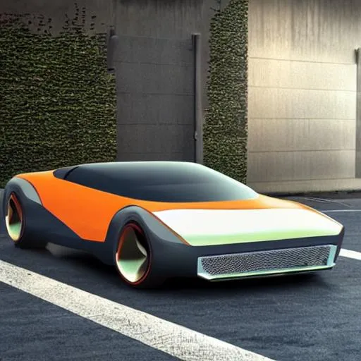 Prompt: concept art of a futuristic bertone car
