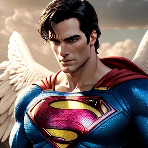 Prompt: Superman as Angel, beautiful photograph of most beautiful fictional, extremely, detailed environment, detailed background, intricate, detailed skin, natural colors , professionally color graded, photorealism, 8k, moody lighting.