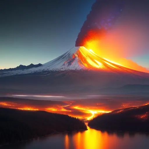 mt st helens, washington state, eruption at dawn, in... OpenArt