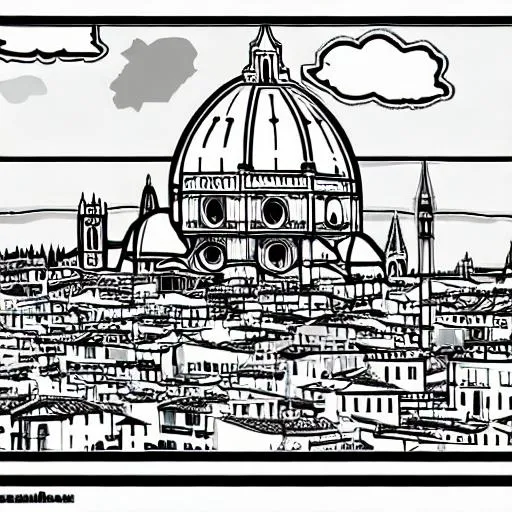 Prompt: create a manga style version of the duomo Florence 