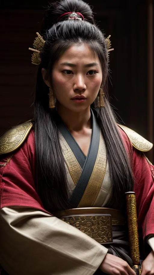 Prompt: Photorealistic,female asian samurai,extremly insanely epic and stunning,insanely detailed,cinematic lighting,insanely intricate,hdr,4k,8k,unreal engine,octane render