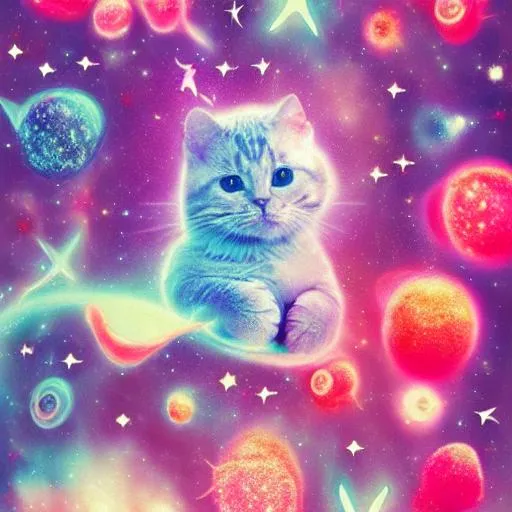 Space, nebula, pastel, cute, alien, soft, strawberry... | OpenArt