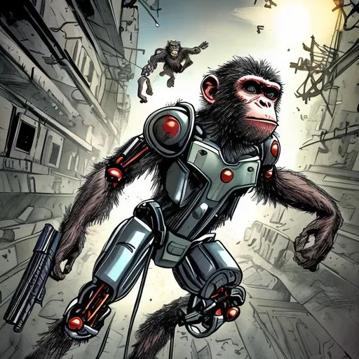 Comic book robot monkey end of world time travel 
