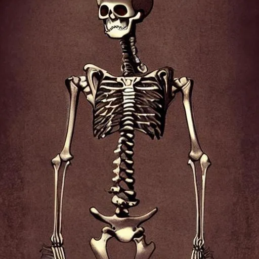 Prompt: surreal steampunk skeleton
