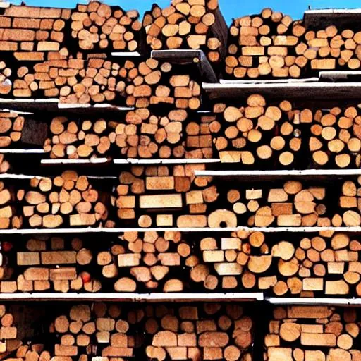 Prompt: lumber yard