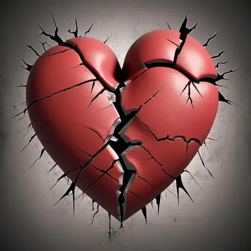 Prompt: Broken heart with scars