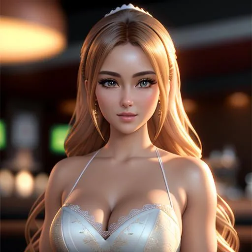 Prompt: {{{{highest quality 3d octane unreal render masterpiece}}}} concept art digital drawing oil painting with {{visible textured brush strokes}}, 
hyperrealistic intricate 128k UHD HDR,

hyperrealistic intricate perfect full body image of flirtatious seductive gorgeous stunning cute beautiful feminine 22 year old anime like starbucks waitress with 
{{hyperrealistic intricate perfect fluffy long brown hair}} 
and 
{{hyperrealistic perfect clear warm brown eyes}} 
and hyperrealistic intricate perfect flirtatious seductive gorgeous stunning cute beautiful feminine face wearing 
{{hyperrealistic intricate body tight green starbucks apron}}
 with deep exposed cleavage and visible abs,
soft skin and red blush cheeks and cute sadistic smile, 

epic fantasy, 
perfect anatomy in perfect composition approaching perfection, 
{{seductive captivating love gaze at camera}}, 

hyperrealistic intricate blurred cafe in background, {{golden hour}}, 
  
cinematic volumetric dramatic 
dramatic studio 3d glamour lighting, 
backlit backlight, 
professional long shot photography, 
unreal engine octane render trending on artstation, 

triadic colors,
sharp focus, 
occlusion, 
centered, 
symmetry, 
ultimate, 
shadows, 
highlights, 
contrast, 
{{sexy}}, 
{{huge breast}}