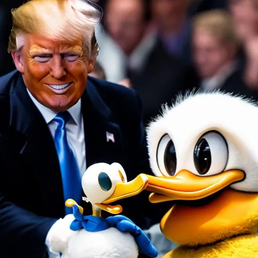 Prompt: donald trump with donald duck