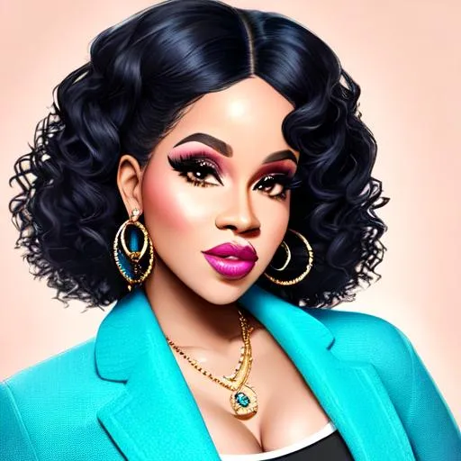 Prompt: Cardi. B, portrait, Hyper realistic 