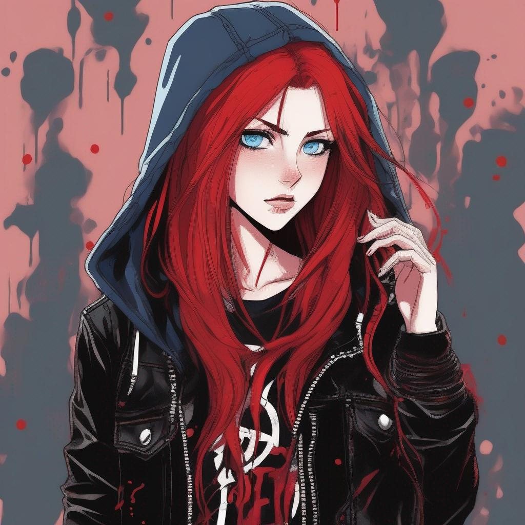 Lexica - Red haired anime man in black coat, anime style, high detailed,  night