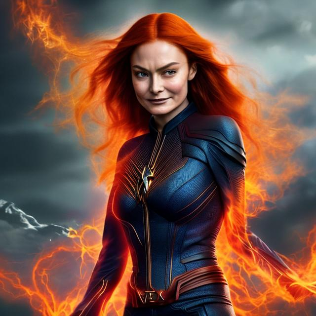 Jean grey morphing into dark phoenix realistic live... | OpenArt