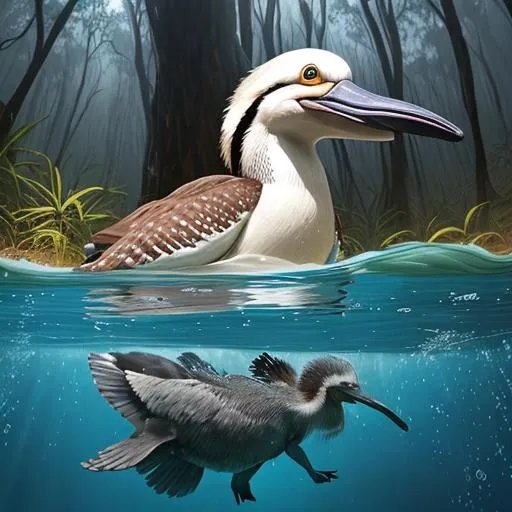 Prompt: 
Down at Ghost Gum billabong a sleek young platypus, was swimming powerfully under the water, laughing. But as the air bubbles popped up the laughter was not tinkling it was the laughter of the famous laughing bird, the kookaburra. 
Who was this remarkable amphibious creature?



