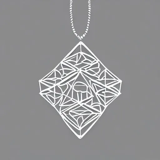 Prompt: silver {object} Anglo-Saxon broach, intricate 2d vector geometric, cutout shape pendant, blueprint frame lines sharp edges, svg vector style, product studio shoot