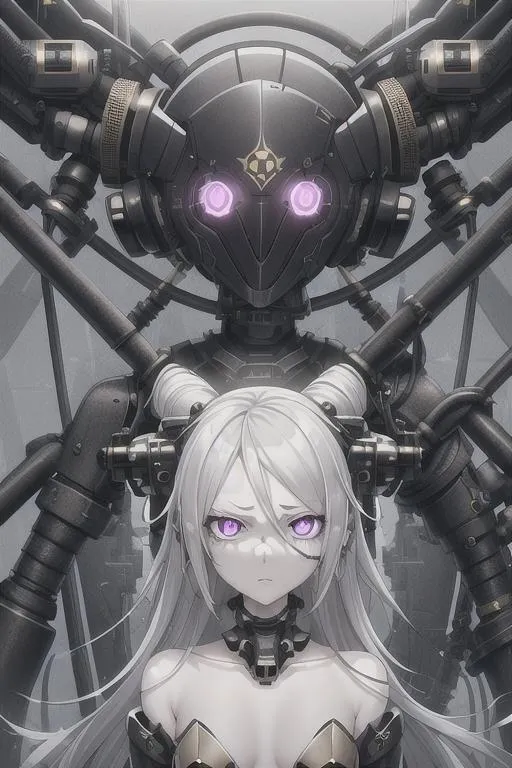 Prompt: (((((art by banksy))))), biopunk theme, 1girl, (((exoskeleton))), (((exhaling steam))), glaring, virtual eyes, silver, gold, everything flowing, everything melting, surreal, (((whimsical))), (((octane render))), ((vfx)), (detailed face and eyes)