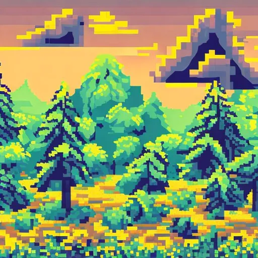 Prompt: make a 2d pixel art style background, the picture is a meadow you look from top
