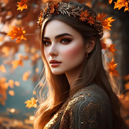 Prompt: create beautiful fictional female with crown in autumn, extremely, detailed environment, detailed background, intricate, detailed skin, natural colors , professionally color graded, photorealism, 8k, moody lighting


