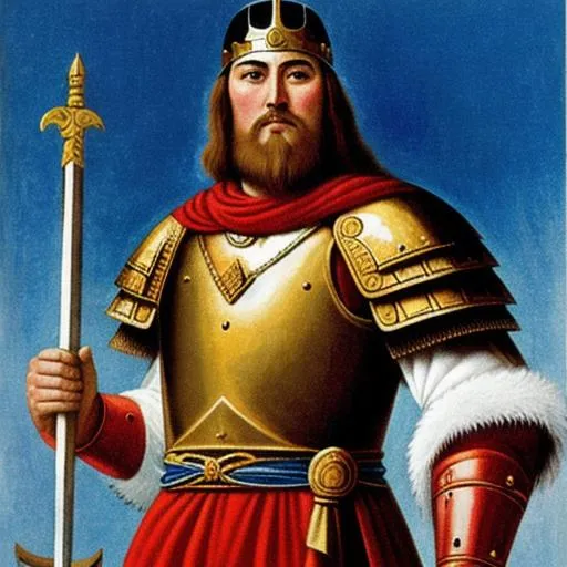 Prompt: 6th-century warrior king