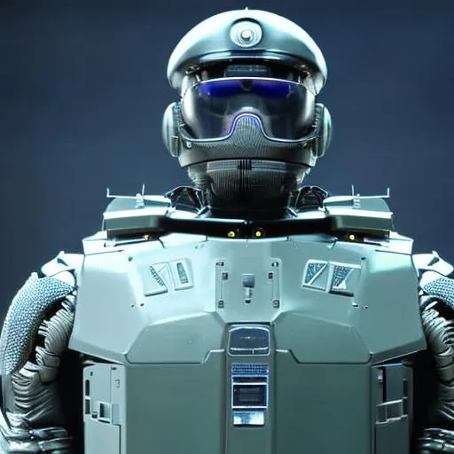Prompt: portrait of an AI tank commander in human form, uhd, 4k, vivid colors