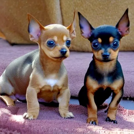 Prompt: pretty min pin puppies