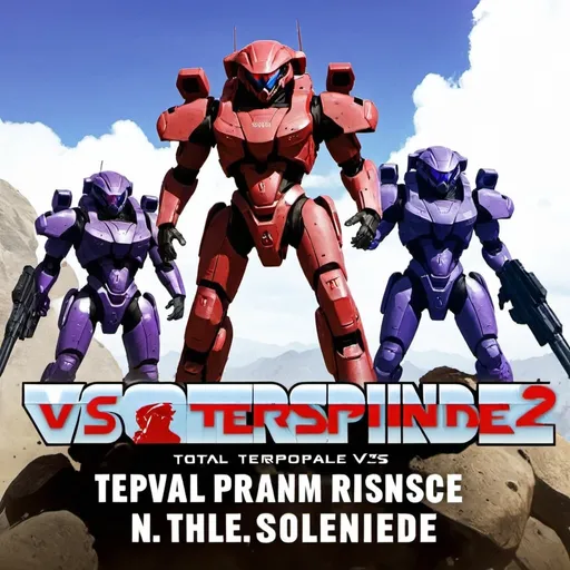 Prompt: "Create a propaganda poster featuring a powerful red Terran Republic (TR) soldier standing triumphantly on the head of a fallen purple Vanu Sovereignty (VS) soldier in the iconic Planetside 2 style. The poster should boldly emphasize TR's dominance with a shoutout: 'TR is Unstoppable!' Display the VS as weak and utterly defeated beneath the TR soldier, reinforcing the message of total superiority."