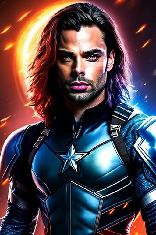 Prompt: High-resolution hyperrealistic image of bucky-barnes merged with black-knight-dane-whitman, highly detailed, photorealistic, uhd, hdr, 64k