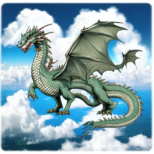 Prompt: Dragons in the clouds