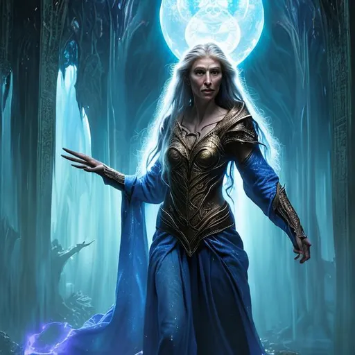 Prompt: A frail old elven woman, blue robes, standing in a hall of air and light:  Uplight, Masterpiece, hight quality, best quality, Realistic,  Art by , by Wayne Reynolds, 4k, High resolution, Comic book, Comic book character, Comic, High quality, Super high quality model, Production cinematic character rendering, Vivid, Highly detailed, Epic, Intricate, Cgsociety trending, Centered, Thoughtful, Intricate details, Ink cloud, Splash, Expansive, Elegant, Intricately detailed, Concept art, Maximalism, Volumetric lighting, Natural light, Professional photography, calligraphy, Photorealistic, Masterpiece, 8k resolution, Ink flow,  detailed gorgeous face, Perfect body proportions, super detailed art photo, Realistic characters, Realistic environment, Realistic body, beautiful realistic photo of a realistic dramatic character, fusion between jeremy mann and childe hassam and daniel f gerhartz and rosa bonheur and thomas eakins, Cinematic, Nice shot, fine detail, CinemaHelper, PhotoHelper, 16K