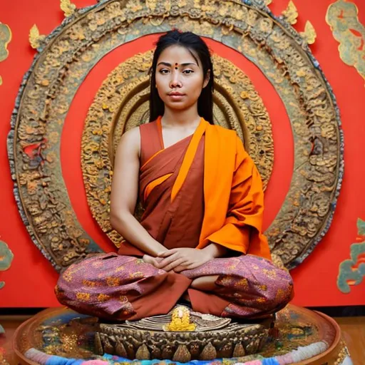 Prompt: Samantha in buddhist attire