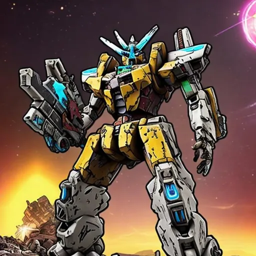 Prompt: borderlands 2 gundam x
