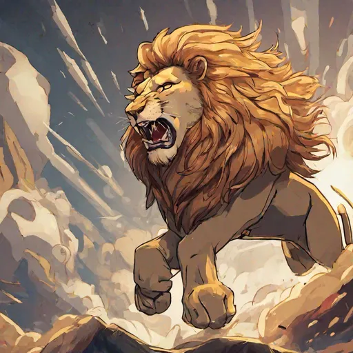 Prompt: Lion The Super Hero , Saviour Of The World