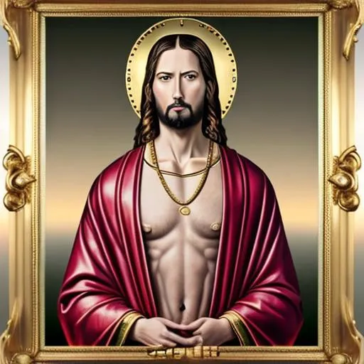 Hyper realistic Jesus in Gucci clothes and a gold chain | OpenArt