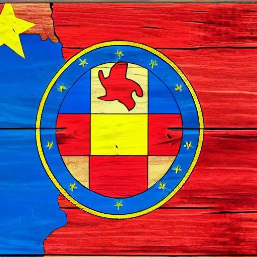 Prompt: the state of maryland flag, made of wood, realistic, highly detailed,