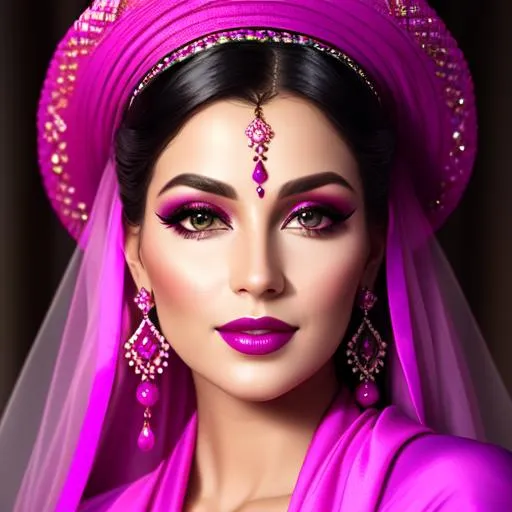 Prompt: Beautiful ethereal beauty,  color scheme of tuqoise and magenta, facial closeup