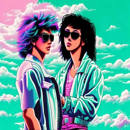 Prompt: Love in 80's vaporwave