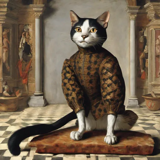 Prompt: HD, 8k, painting of Carlo Gesualdo as a cat