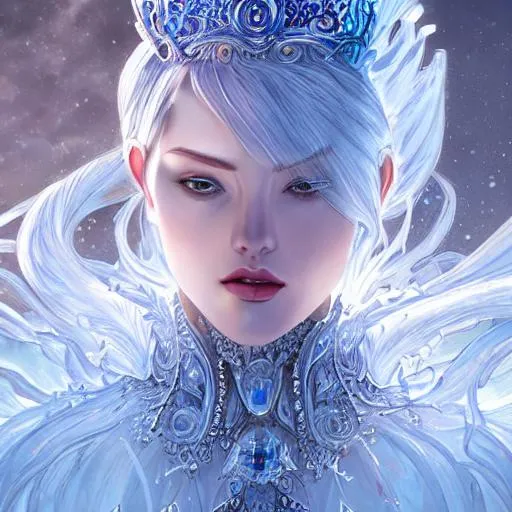 ice goddess, fantasy, crown of icicles, intricate,... | OpenArt