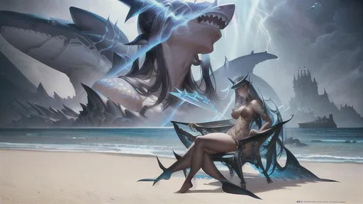 Prompt: Sharks Lounging on a beach, Epic cinematic brilliant stunning intricate meticulously detailed dramatic atmospheric maximalist digital matte painting head and shoulders portrait, 8k resolution concept art portrait by Greg Rutkowski, Artgerm, WLOP, Alphonse Mucha dynamic lighting hyperdetailed intricately detailed Splash art trending on Artstation triadic colors Unreal Engine 5 volumetric lighting