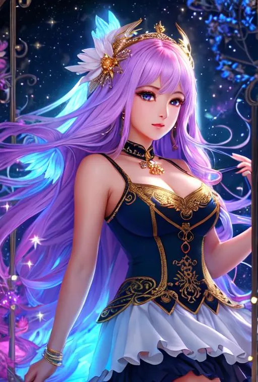 Prompt: oil painting, , UHD, 8K, Very Detailed, detailed face, full body character visible, jung goddess character with ethereal fantastical light skin & colourful hair, she has visible eyes, sleeveless short white dress, white thighhighs