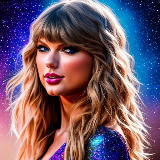 Prompt: "Ultra realistic photo portrait of singer Taylor Swift in moonlight, flowing hair, subtle smile,cosmic energy,colorful, painting burst,beautiful face,symmetrical face,tone mapped,intricate,elegant,highly detailed,digital painting,artstation,concept art,smooth,sharp focus,illustration,beautiful face,intricate,highly detailed,smooth,sharp focus,art by artgerm and greg rutkwoski and alphonse mucha, 3D Game Cinematic Feel, Epic 3D Videogame Graphics, Intricately Detailed, 8K Resolution, Dynamic Lighting, Unreal Engine 5, CryEngine,Trending on ArtStation,HDR, 3D Masterpiece,Unity Render,Perfect Composition, synthwave, neon retro"