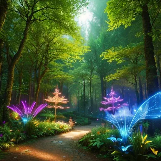 Prompt: enchanted forest, fairies dancing, fantasy,  unreal engine, high octane render, best quality, professional, vivid colors, neon colors, highly detailed, sharp focus, UHD