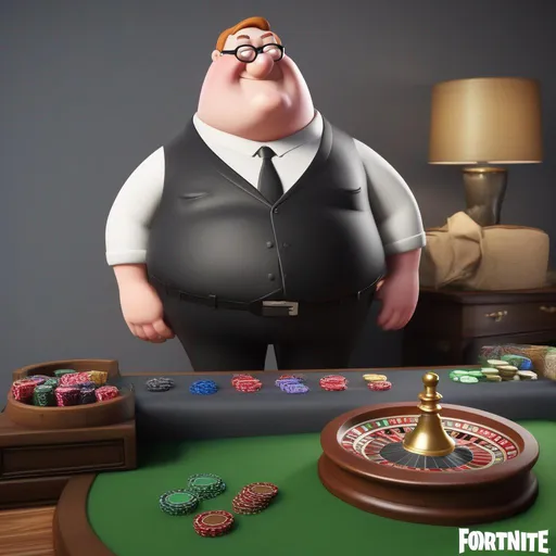 Prompt: Peter Griffin, Realistic 3d Render-Blender, Fortnite Slander Roulette 