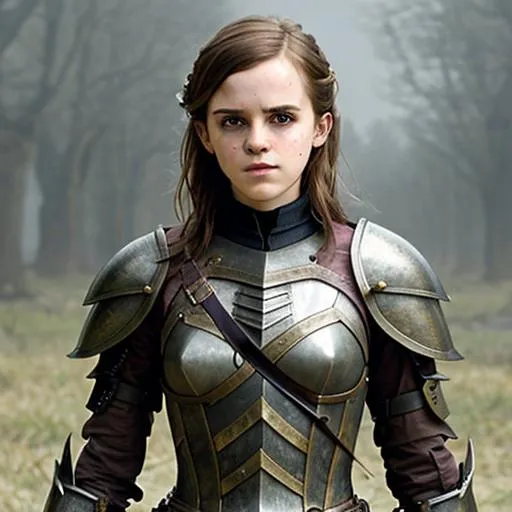 Prompt: Emma watson, fantasy, armor, general, witch