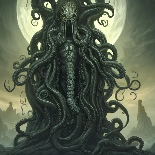 Prompt: human, god emperor, immortal tree, sequioa, tentacles, religious, scifi