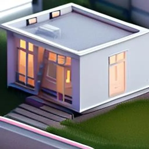 Prompt: Tiny cute isometric modern house, soft smooth lighting, soft colors, soft colors, 100mm lens, 3d blender render, trending on polycount, modular constructivism, blue blackground, physically based rendering, centered