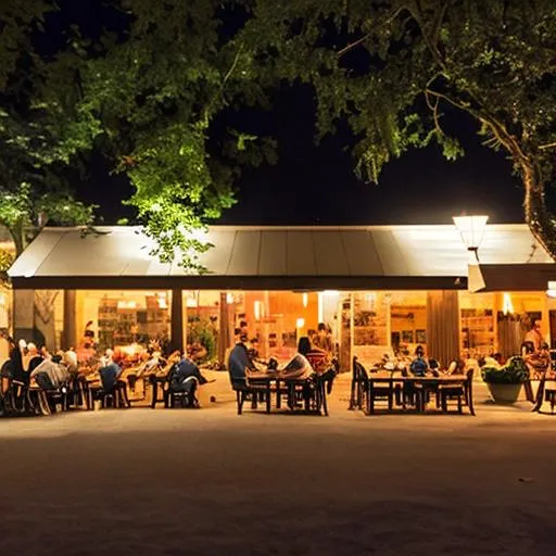 an-open-air-cafe-at-night