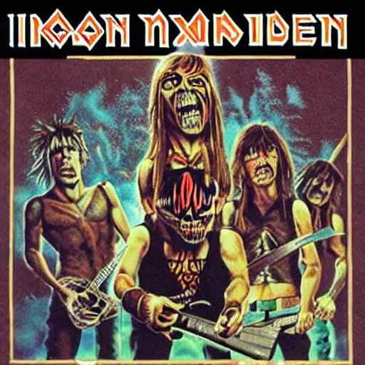 Prompt: iron maiden
band
