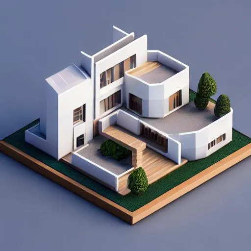 Prompt: Tiny cute isometric {object}, soft smooth lighting, soft colors, soft colors, 100mm lens, 3d blender render, trending on polycount, modular constructivism, white blackground, physically based rendering, centered, modern luxury house made of wood, glass, and sandstone